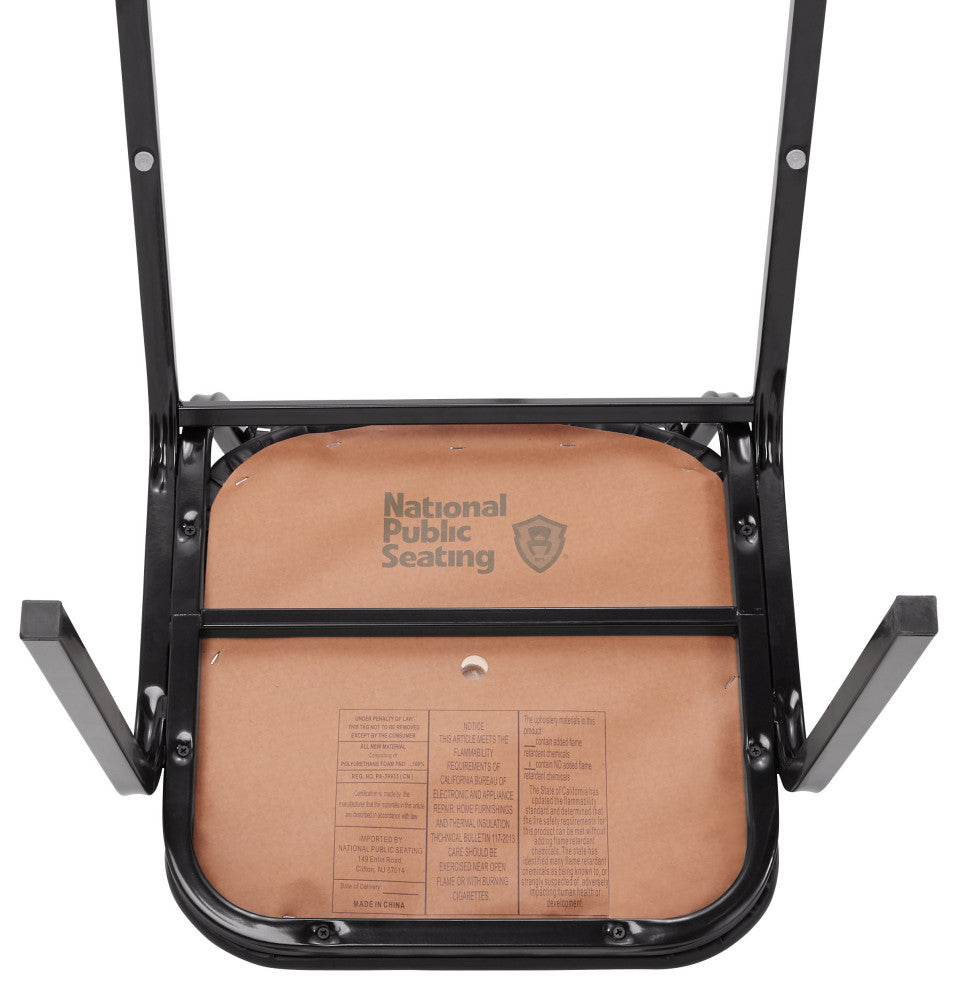 NPS 9100 Vinyl Stack Chair, Burgundy Seat/Black Sandtex Frame