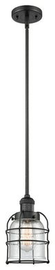 Small Bell Cage 1-Light LED Mini Pendant, Matte Black, Glass: Seedy