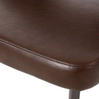 Odum Abbeville Contemporary Open Back Dining Chairs (Set of 2), Dark Brown + Gun Metal