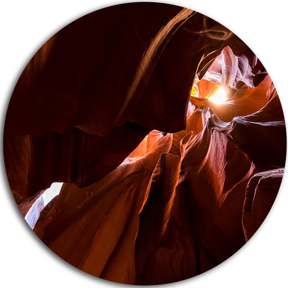 Dark Antelopes Canyon, Landscape Photo Disc Metal Wall Art, 23"