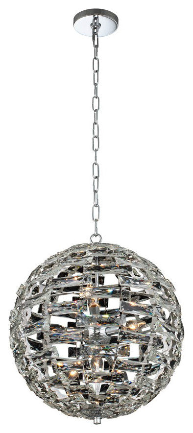 Alta 18x20" 9-Light Contemporary Pendant, Polished Chrome