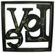 Colorful LED lighted Metal Framed LOVE Wall Sculpture