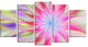 Dance of Pink Exotic Flower, Large Floral Canvas Art Print, 60"x32", 5 Panels