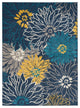 5' X 7' Blue Floral Power Loom Area Rug