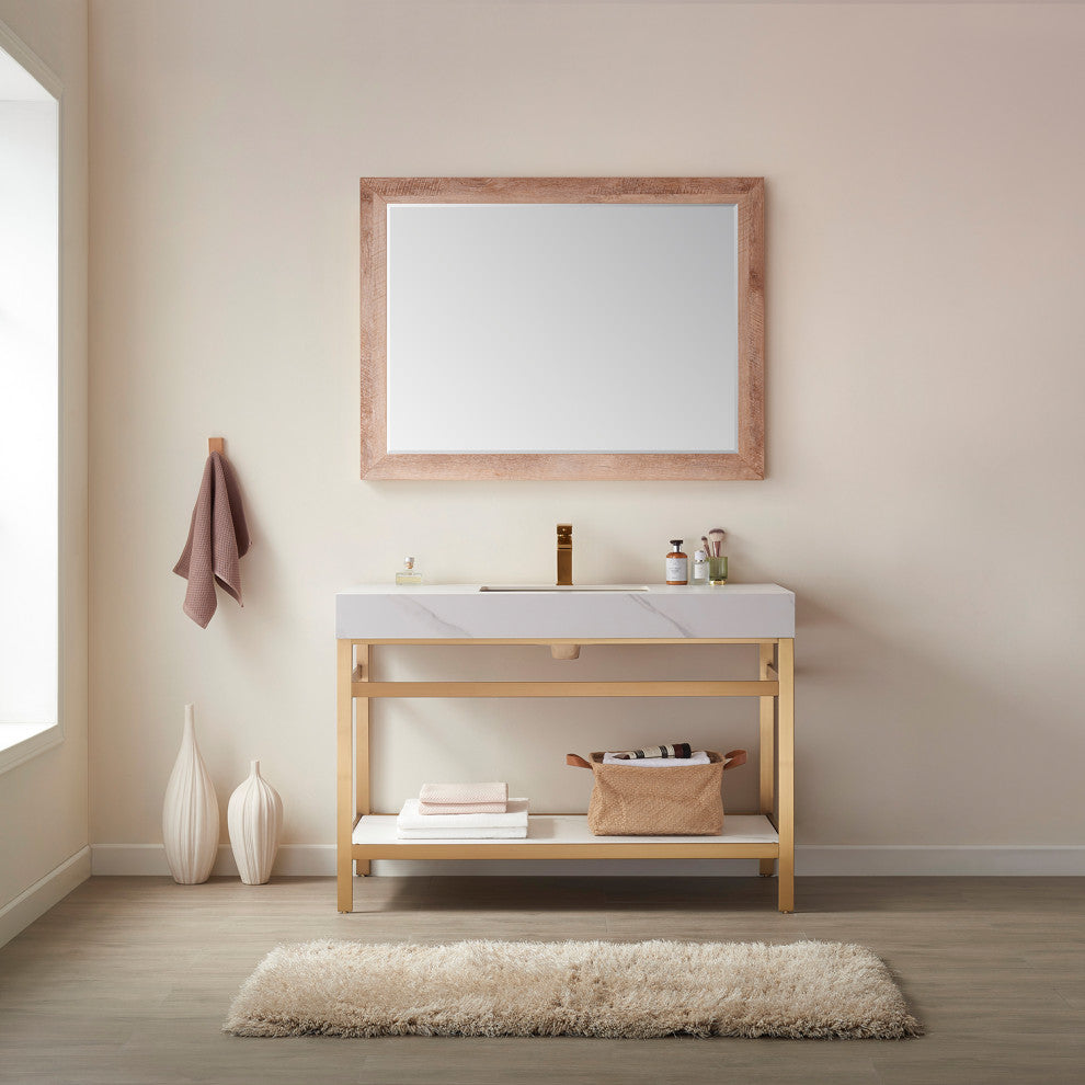 Cuenca Rectangular Wall Mount Mirror, North American Logs, 48"