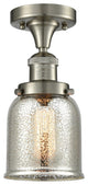 1-Light Small Bell 9" Semi-Flush Mount, Brushed Satin Nickel