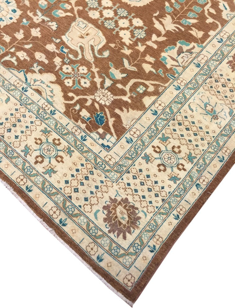Peshawar Ashlie Light Brown Hand-Knotted Rug, 10''0x13''7