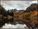 53x40 Colorado Maroon Bells, Framed Artwork, Espresso