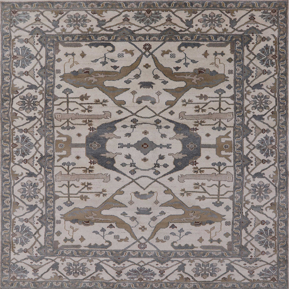 Ahgly Company Indoor Square Mid-Century Modern Area Rugs, 7' Square