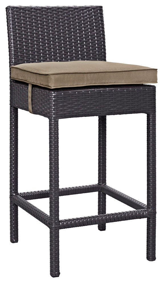 Espresso Mocha Convene Outdoor Patio Fabric Bar Stool