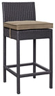 Espresso Mocha Convene Outdoor Patio Fabric Bar Stool