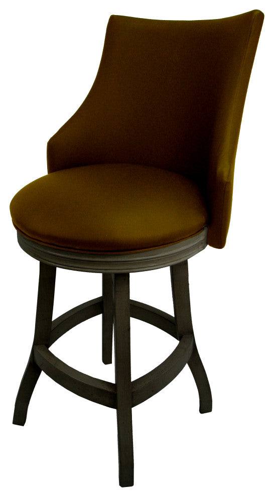Swivel Wood Counter Bar Stool 26", Bellissima, Brown - Dark Shadow
