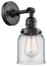 Small Bell 1-Light LED Sconce, Matte Black, Glass: Clear