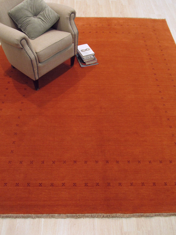 Orange Transitional Solid Lori Baft Area Rug