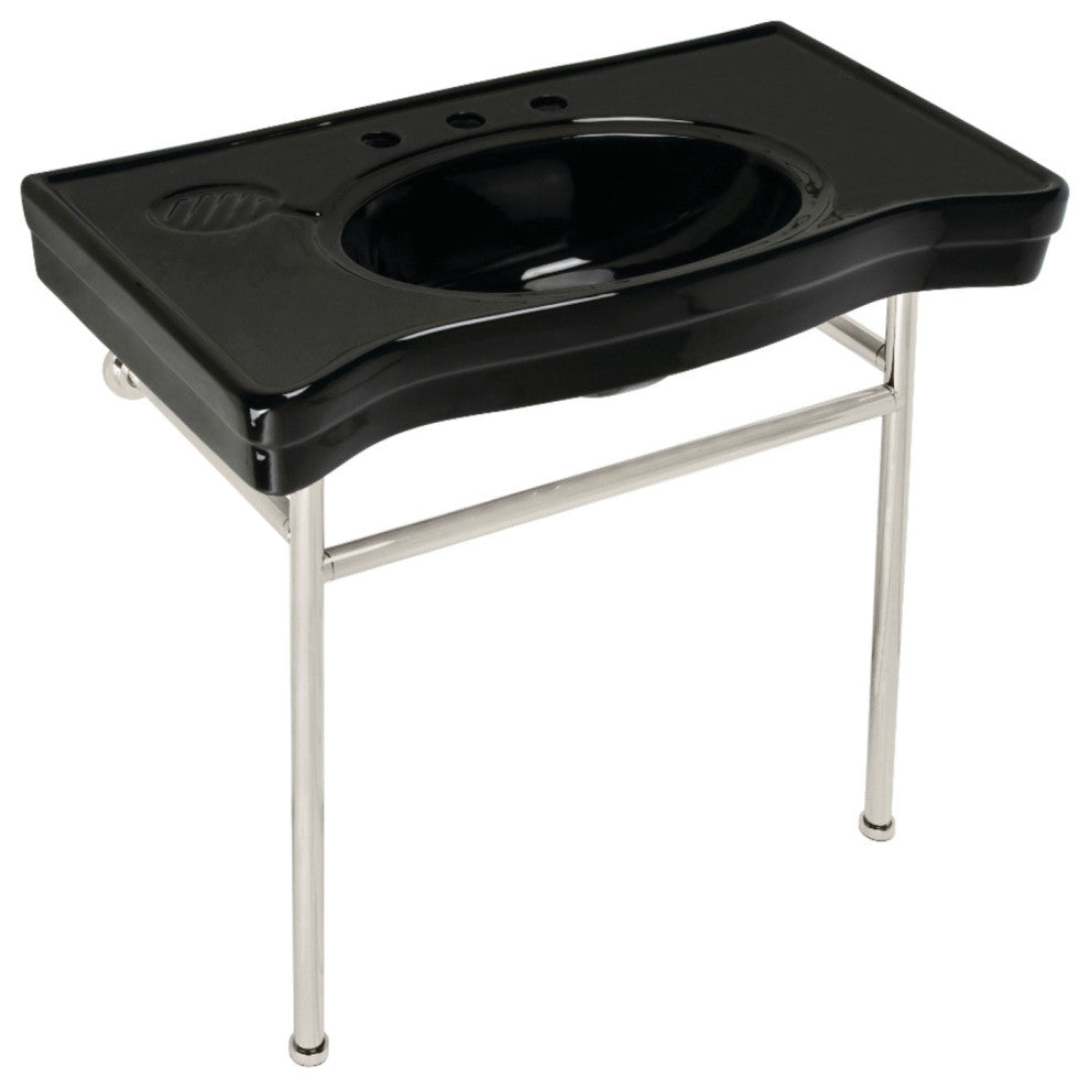 Fauceture VPB28140W86K 36" Ceramic Console Sink, Legs