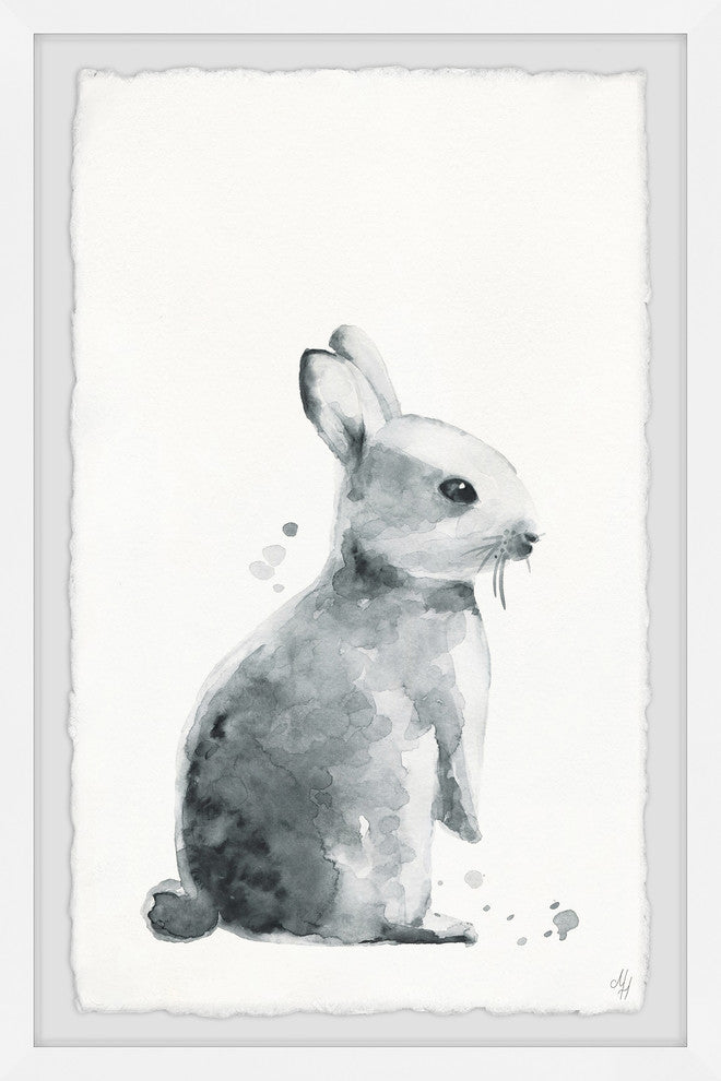 "Melancholy Bunny" Framed Painting Print, 20"x30"