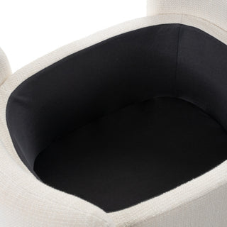 Modrest Erin Modern Cream Fabric Storage Ottoman