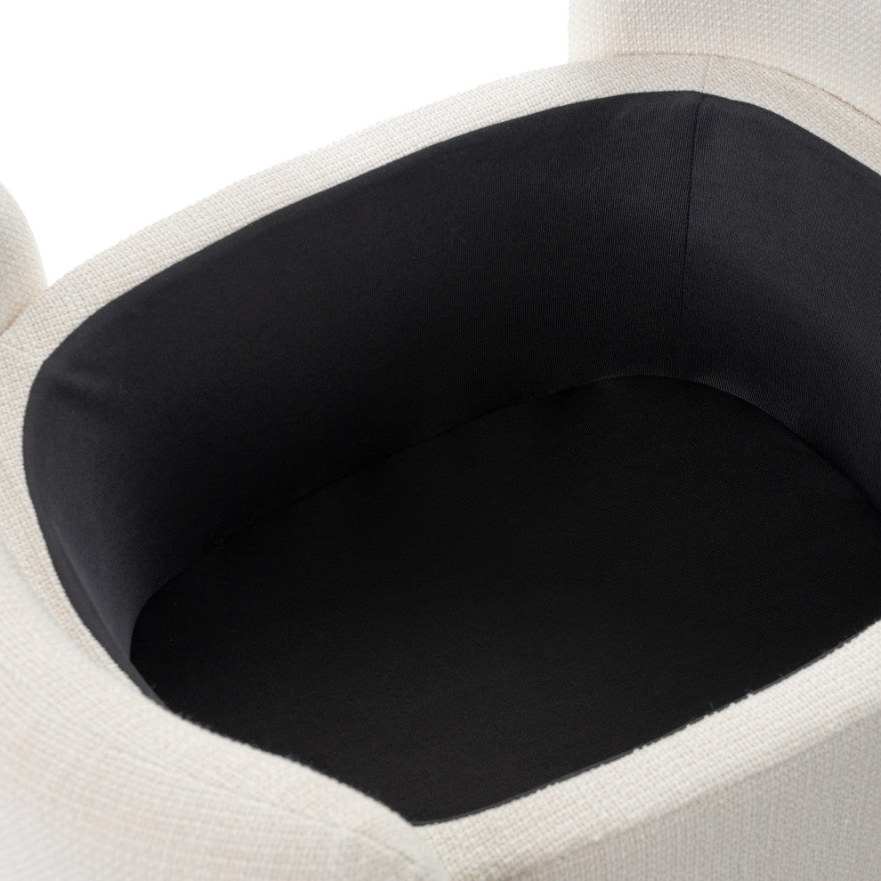 Modrest Erin Modern Cream Fabric Storage Ottoman