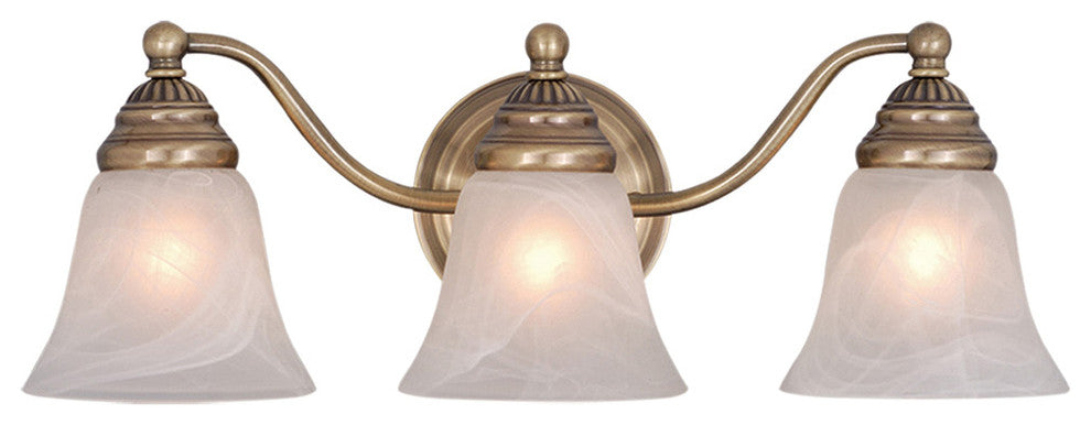 Vaxcel, Standford 3-Light Bathroom Vanity Light, Antique Brass