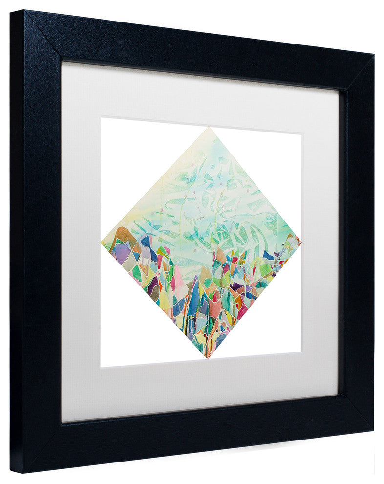 Lauren Moss 'Xuelian Feng' Art, Black Frame, White Matte, 11"x11"