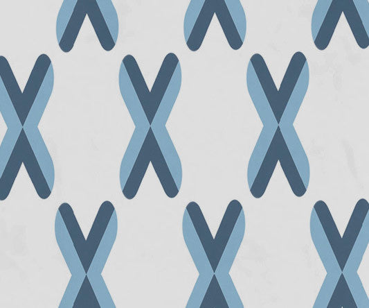 30x60" Criss Cross, Geometric Print Beach Towel, Light Blue