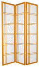 6' Tall Double Cross Bamboo Tree Shoji Screen, Honey, 3 Panels