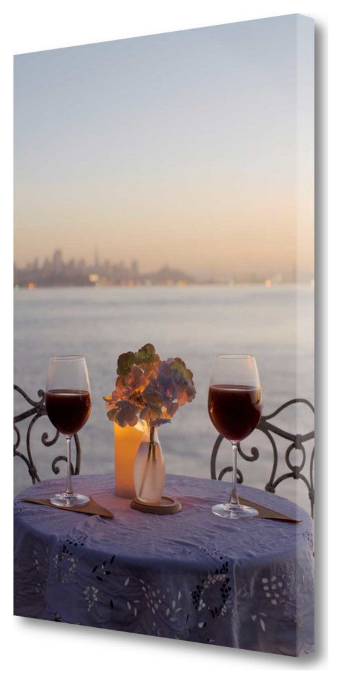 Sunset Date 3 For Two City Giclee Wrap Canvas Wall Art