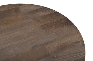 Noah Round Solid Wood Coffee Table, Dark Brown