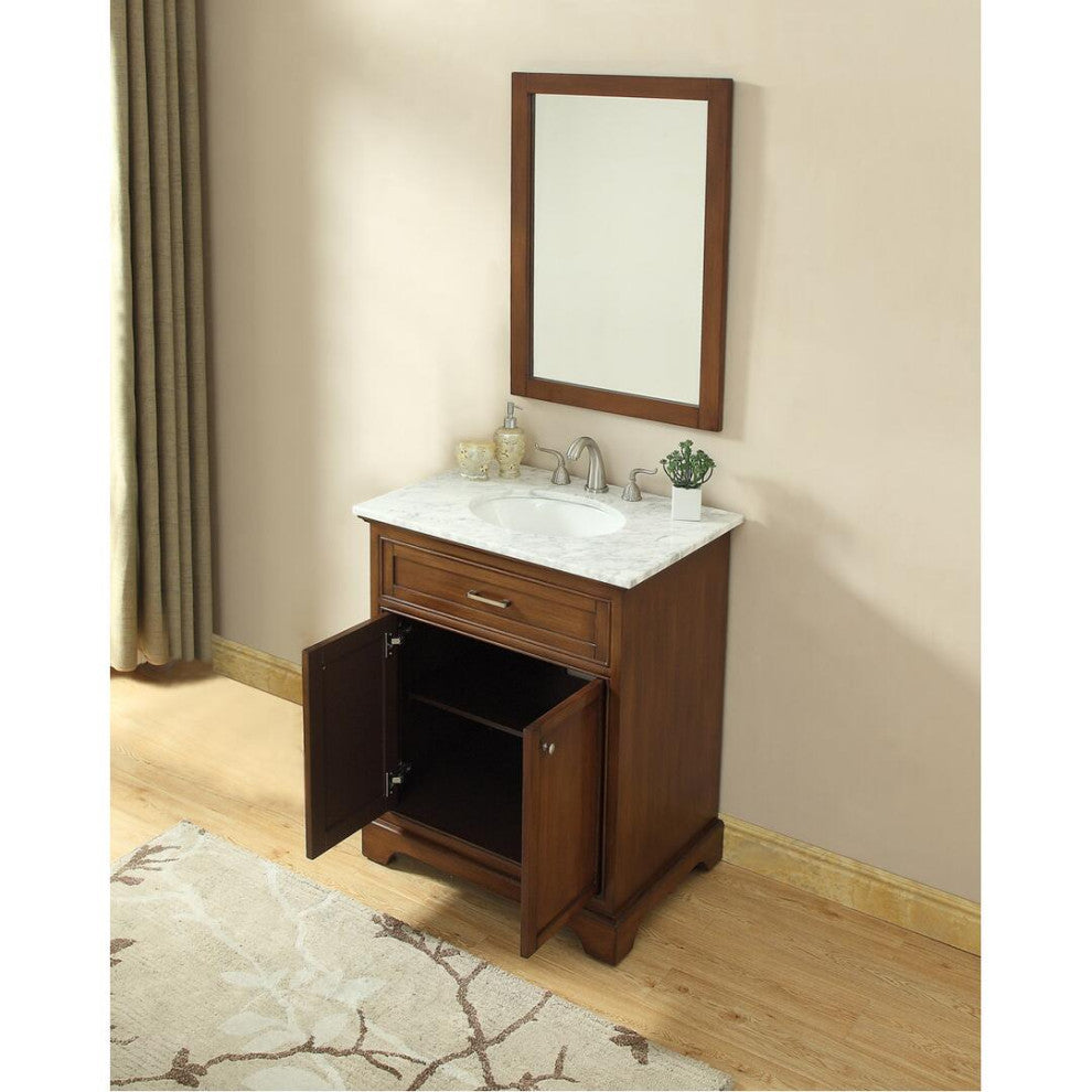 30" Single Bathroom Vanity Set In Teak