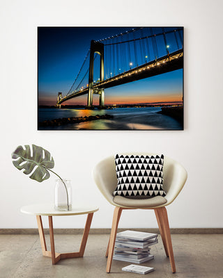 "Verrazano Bridge" Art block Framed Canvas, 40"x30"