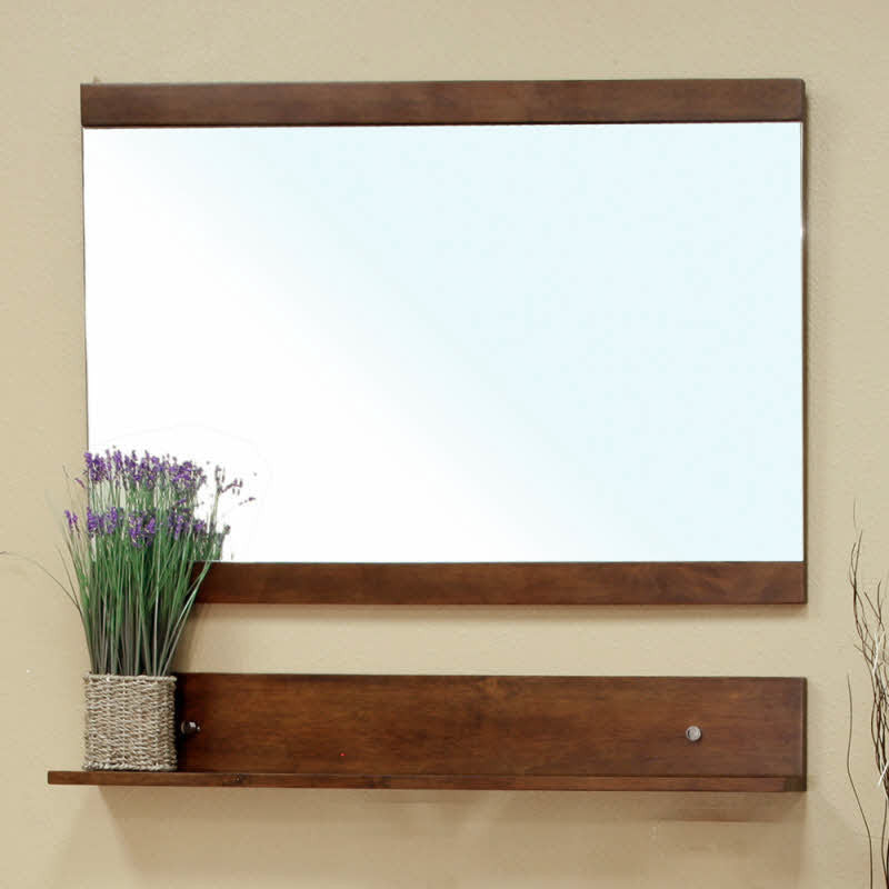 39.8" Single Sink Vanity Wood Walnut With Mirror