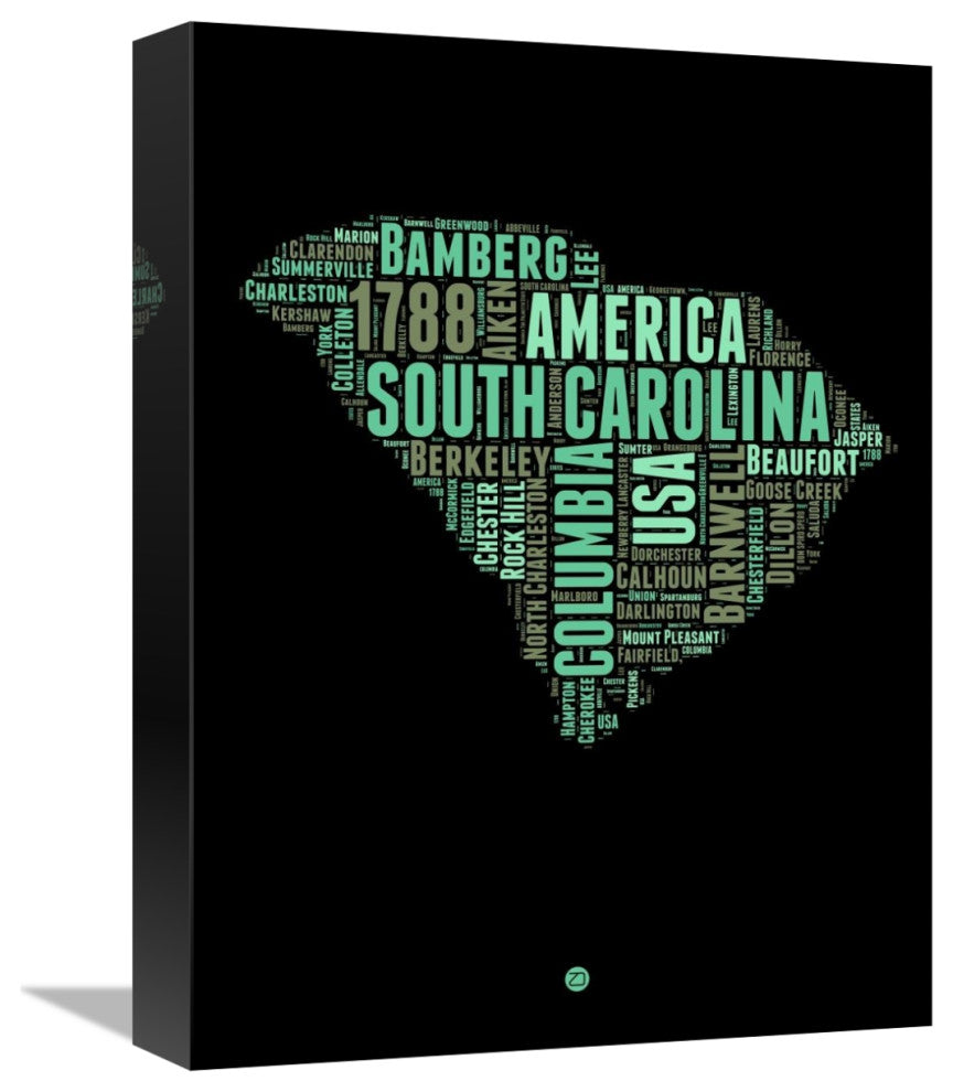 "South Carolina Word Cloud 2" Fine Art Print