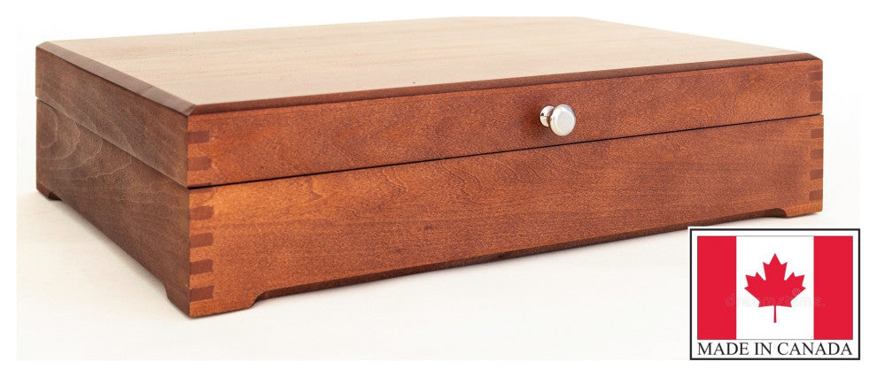 FCan3 Canadian Antique Pine, Divided Flatware Chest, Solid Maple Hardwood