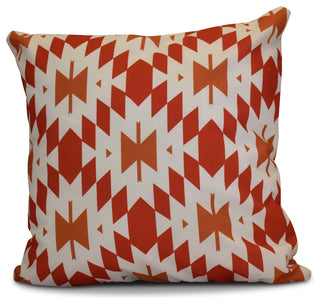 Patna Geometric Print Pillow, Orange, 16"x16"