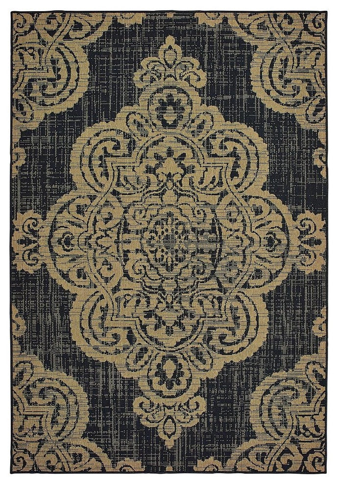 Marina 5929K, Black/Tan, 7'10"x7'10"