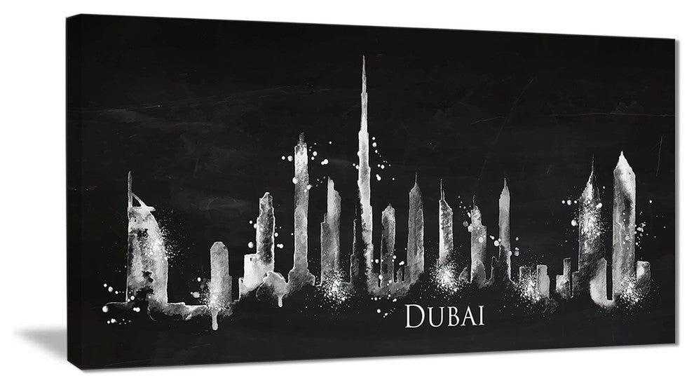"Dubai Dark Silhouette" Canvas Print