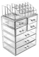 OnDisplay Cosmetic Makeup and Jewelry Storage Case Display - 7 Drawer Design