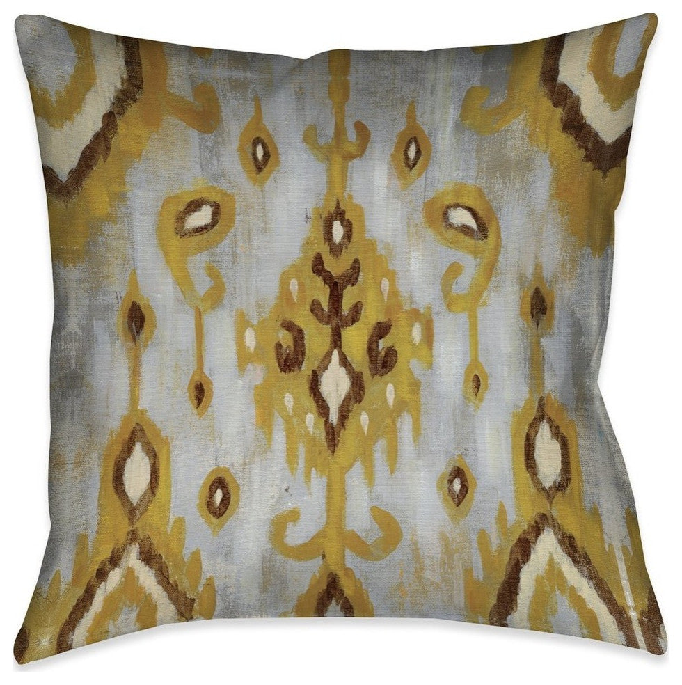 Laural Home Ochre Ikat II 18" X 18" Indoor Decorative Pillow