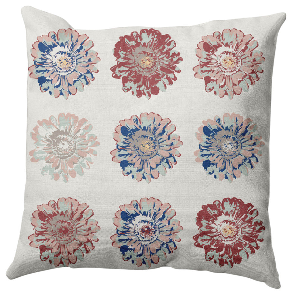 Gypsy Floral Decorative Throw Pillow, Ligonberry Red, 20"x20"