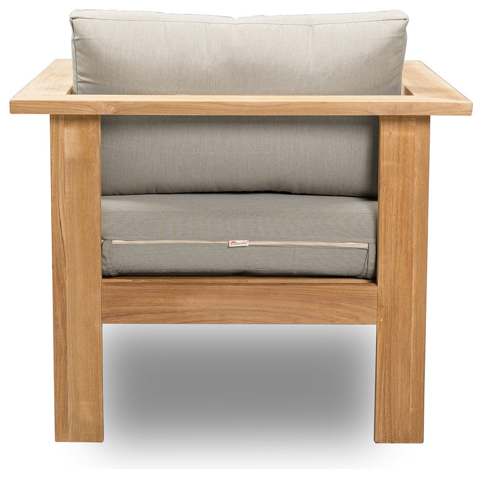 Ando Teak Club Chair, Cast Silver