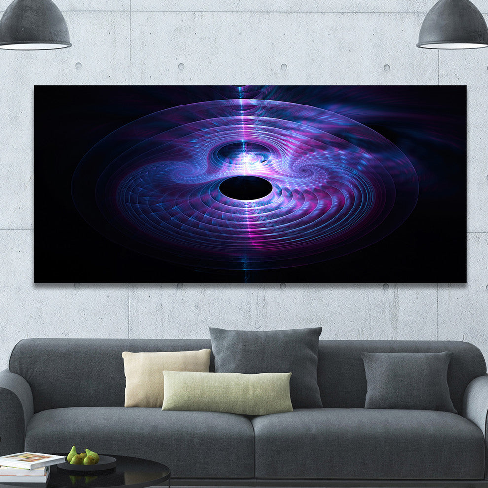 Bright Blue Magical Lights, Oversized Abstract Canvas Art Print, 60x28