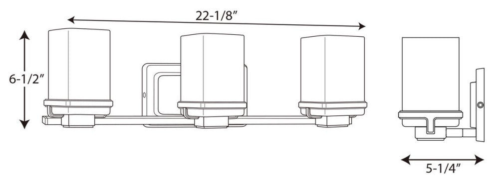 Progress Lighting P2195-09 Metric 3-Light Bath, Brushed Nickel, Polished Chrome