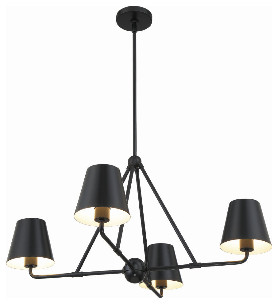 Xavier 4-Light Matte Black Chandelier