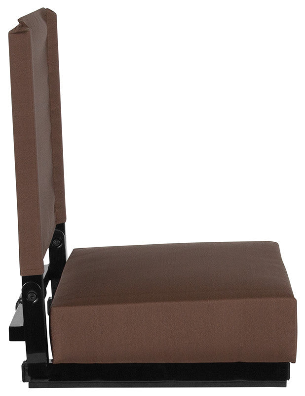 Grandstand Comfort Seats by Flash with Ultra-Padded Seat, Brown