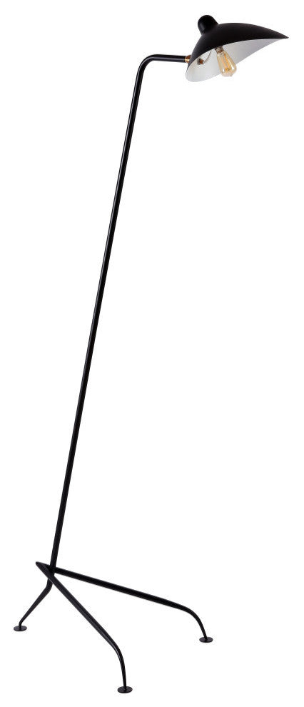 Frank 62" Iron Retro Minimalist LED Floor Lamp, Black by JONATHAN  Y