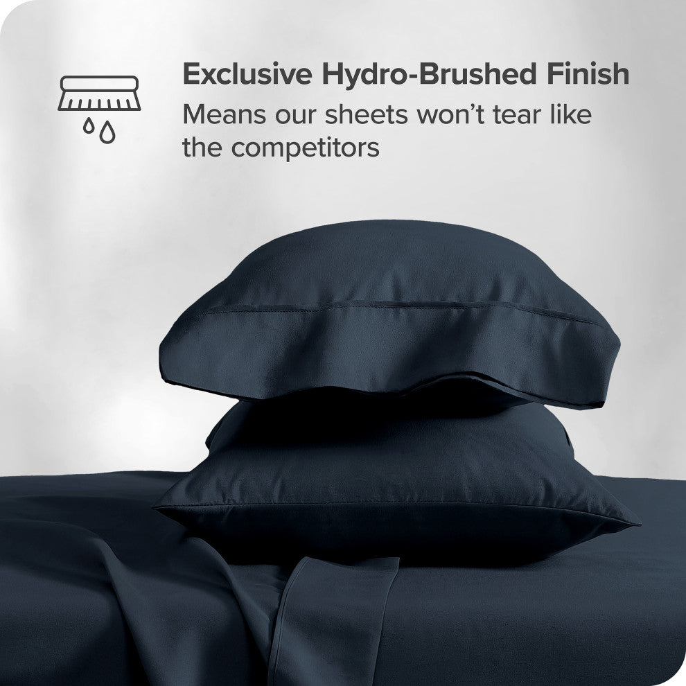 1800 Microfiber Sheet Set, Midnight Blue, Split King