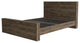 Braga Full Size Bed Base with Headboard, Dark Brown