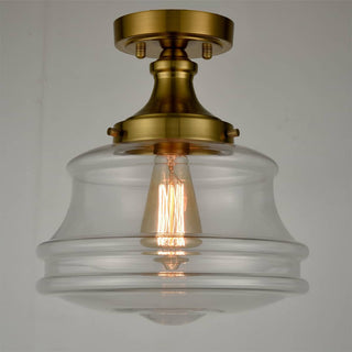 Modern Brass Schoolhouse Semi Flush Ceiling Lights