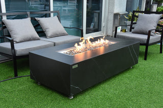 Elementi "œVarna"? Marble Porcelain Fire Table- Natural Gas