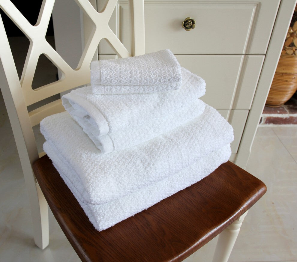 Everplush Diamond Jacquard Bath Sheet Towel Set, 6 Pieces, White